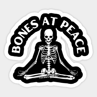 Bones at peace, skeleton meditating, skeleton lover Sticker